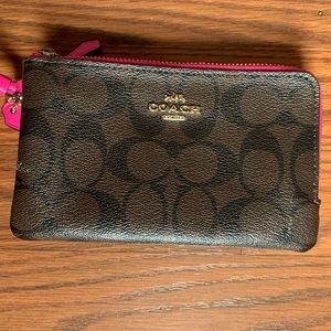 Coach double zipper wristlet